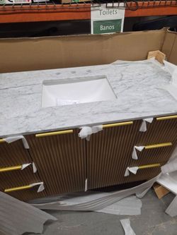 48 inch mid century fluted Bathroom vanity