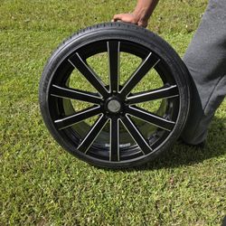 20'' Black and milled 35mm rims And Tires 