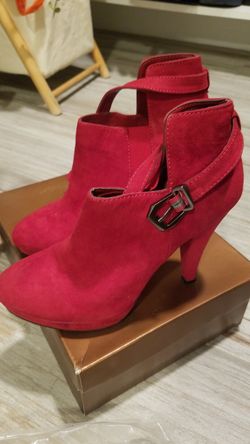 Red Suede Heel 7.5 NEW