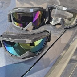 Dirt Bike Goggles 3 Pack Motorcycle Riding ATV Ski Goggles Windproof and Dustproof