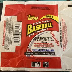 1991 Topps Baseball wax pack wrapper
