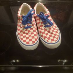 Checker Board Vans Red
