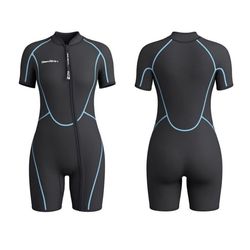 Seaskin Mens 3mm Shorty Wetsuit Womens, Full Body Diving Suit Front Zip Wetsuit for Diving Snorkeling Kayaking Swimming NEW Regular List $58.99