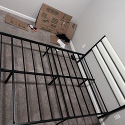 White Low Metallic Bed 