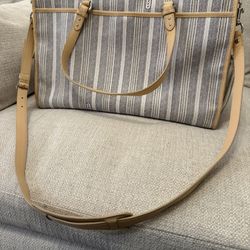 Coach Signature Stripe Multifunctional Travel/Baby Diaper Tote- Like New!