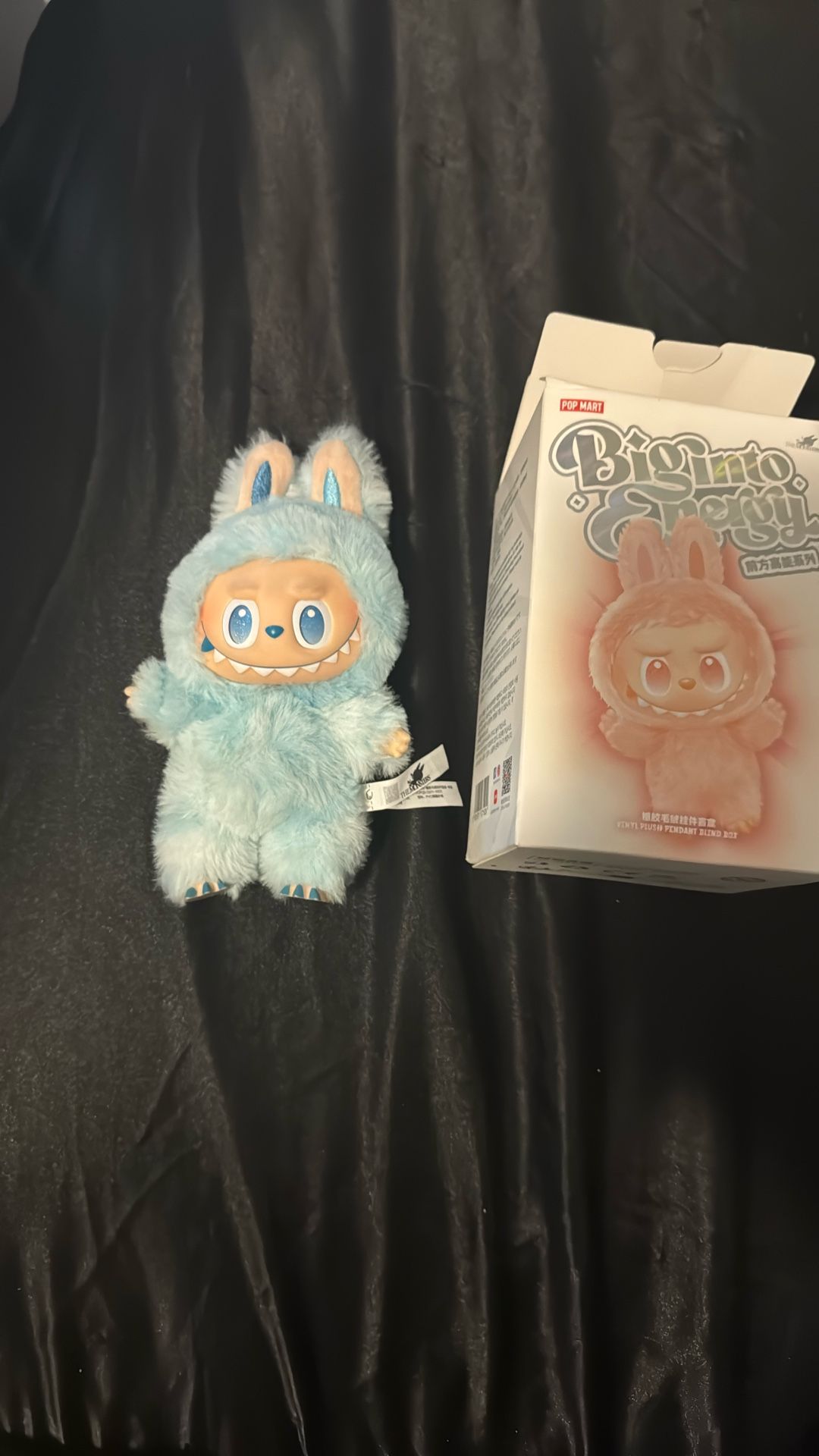Blue labubu doll