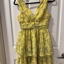 Fun Floral Yellow Dress 