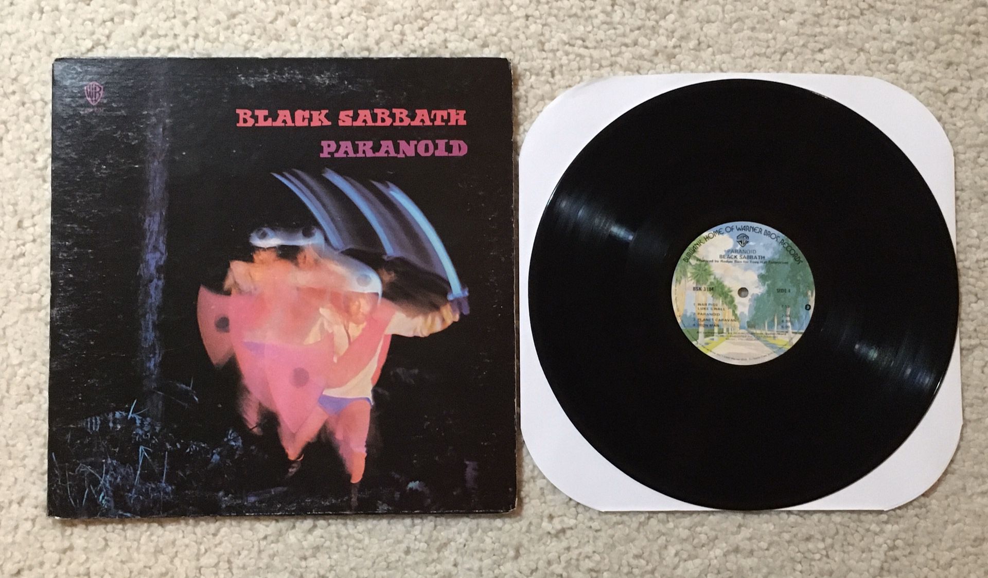 Black Sabbath “Paranoid” vinyl lp 1978 Warner Records Palm Tree Label Los Angeles Pressing very nice copy Metal