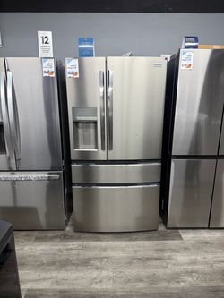 Frigidaire - Gallery 36 in. Wide 21.5 Cu. Ft. 4-Door French Door Counter-Depth Refrigerator - Smudge Proof Stainless Steel 😍