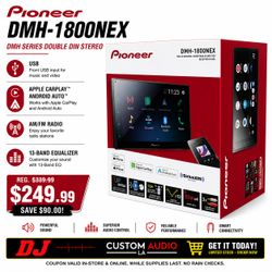 Pioneer DMH Series DMH-1800NEX Double Din Stereo Apple CarPlay Android Auto Bluetooth 🚨 Payment Options Available 🚨 No Credit Needed 🚨