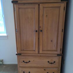 Wooden Armoire with 2 Night Stands