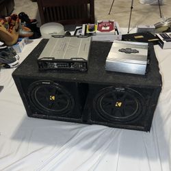 Kicker Subwoofer + Crunch & Boss Audio Amps