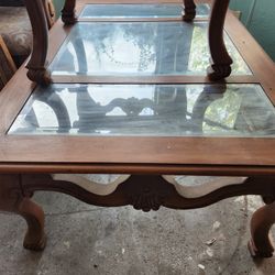 5 Piece Oak & Coffee Table Set