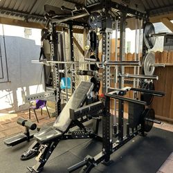 Smith Machine 400 | Adjustable Bench | 245lb Cast Iron Olympic Weights | 7ft Olympic Bar | Fitness | Gym Equipment | FREE DELIVERY/INSTALLATION 🚚 🛠️