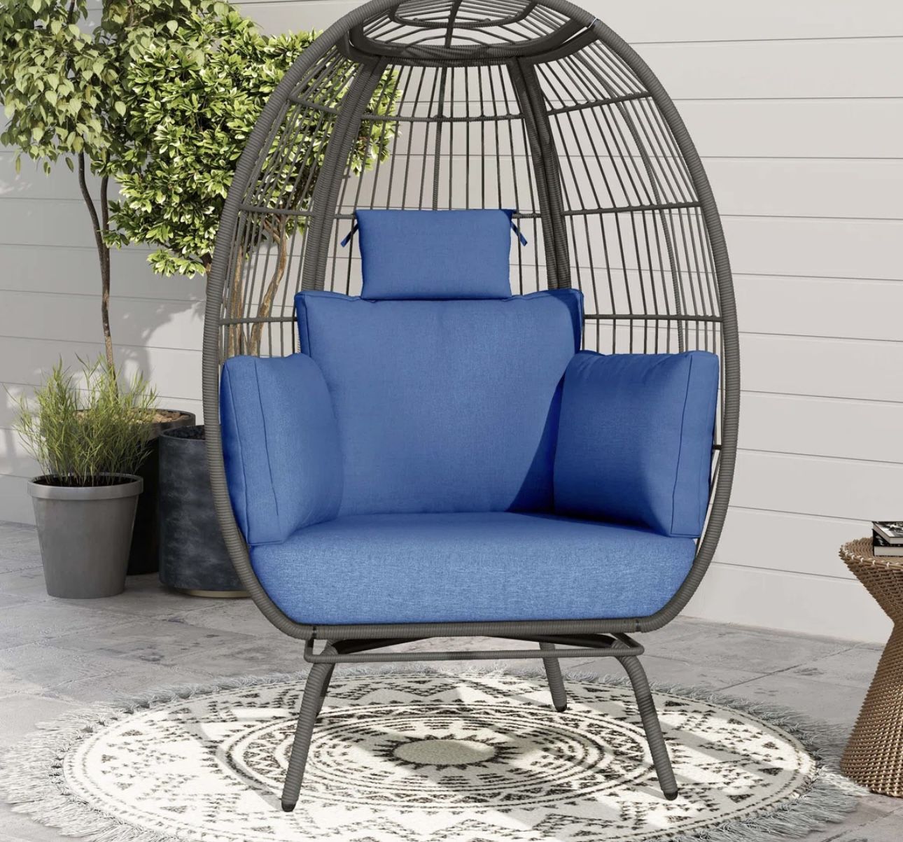 Dakota Fields Wicker Egg Chair Outdoor Indoor