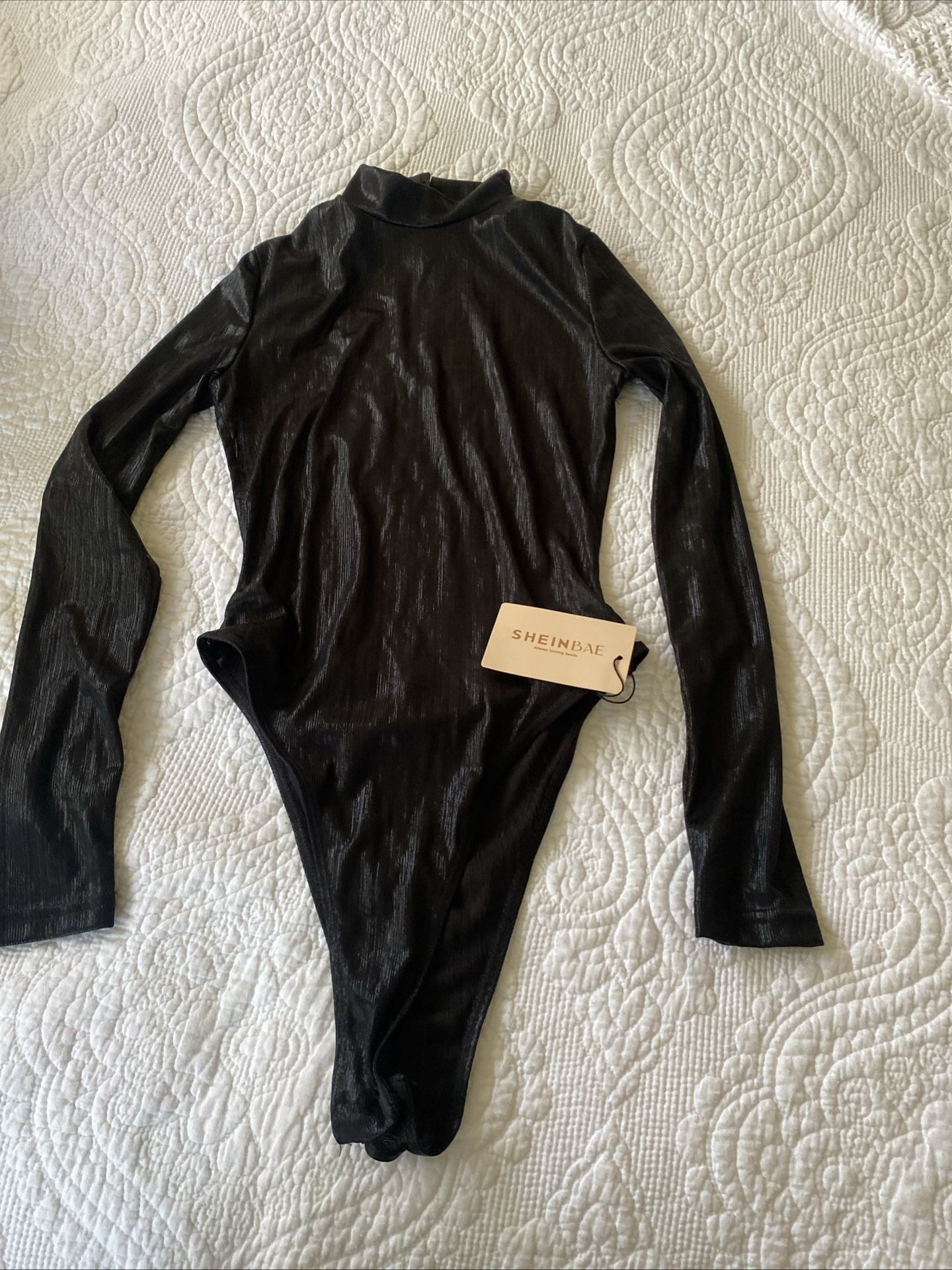 NWT SHEIN SEXI Black Bodysuit Size XS. Backless