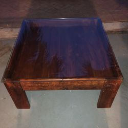 Hand Carved, Solid Wood Antique Coffee Table