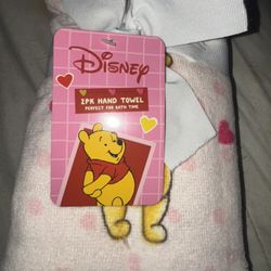 Disney Valentines Winnie The Pooh 2 Pk Hand Towels 100% Cotton
