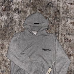 Grey essential fear of god hoodie size Small