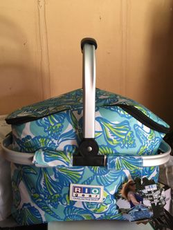 Rio Gear 24 hrs Insulated Picnic / Grocery Basket Cooler Carrier Brand New