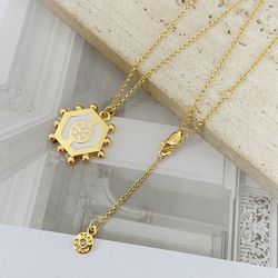 Tory Burch Necklace White With Gold 