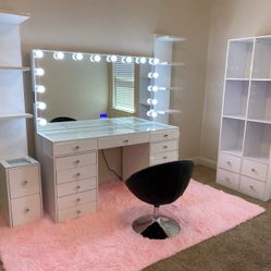 Makeup Vanity Glass Top Large Bluetooth Mirror / accessories are separately