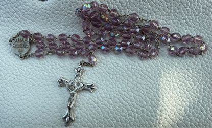 Beautiful pink bead rosary
