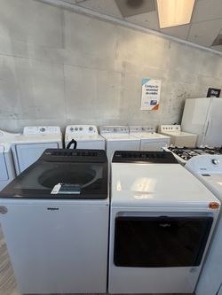 Whirlpool Top Load Washer and 220 electric Dryer Set