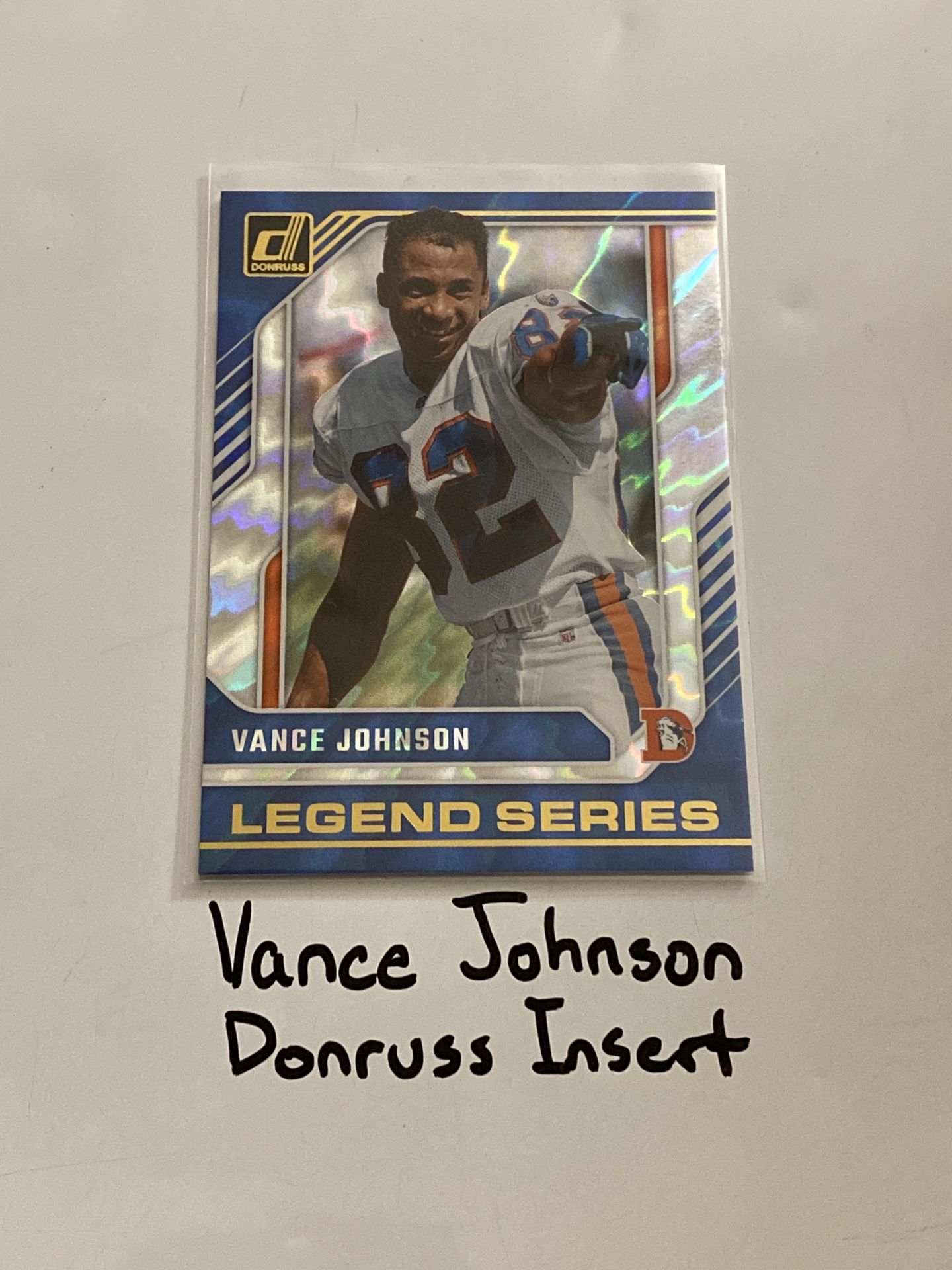 Vance Johnson Denver Broncos WR Donruss Short Print Insert Card. 