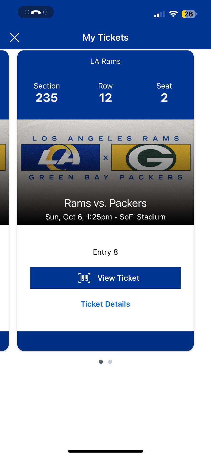 Rams Vs Green Bay 4 Tickets Available