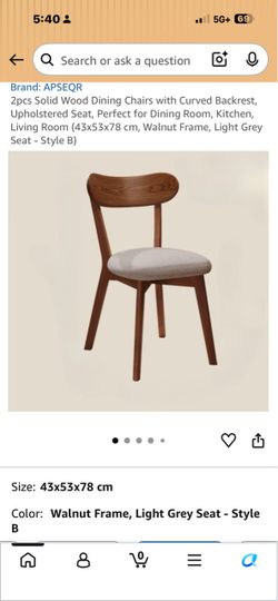 APSEQR Solid Wood Dining Chairs Set of 2