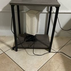 Side Table And Lamp