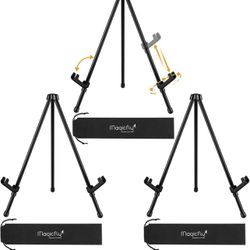 Magicfly 3 Pack Tabletop Easel, Black Steel Table Top Easels for Display, Adjustable & Portable Tripod Easel with 3 Storage Bags, for Signs, Posters 