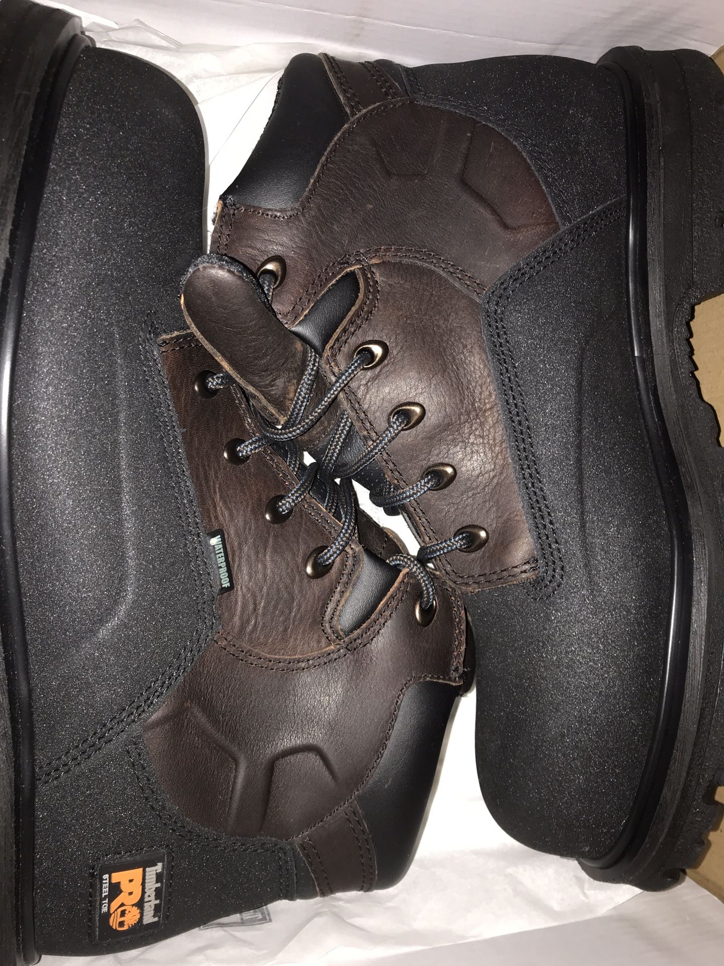 Like-New Timberland PRO Powerwelt Steel-Toe Boots 10.5 W (Wide)