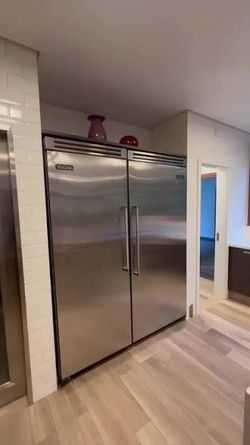 HIGH  END - VIKING 72" BUILD-IN  SIDE BY SIDE REFRIGERATOR  AND FREEZER SET IN STAINLESS STEEL 