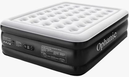 Ophanie Queen Air Mattress, 18-Inch Elevated Inflatable Bed with Built-in Pump, Puncture-Resistant, Quick Inflation/Deflation, Portable for camping & 