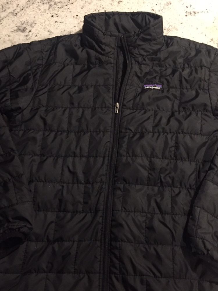 Patagonia Puffer Jacket. Kids Size 12. Black