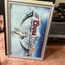 Coors Light Denver Broncos Bar Frame 