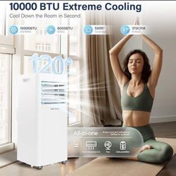 Portable Air Conditioners 8000 BTU,Quiet Portable AC Units for Rooms 3-IN-1 Cools Up to 500 Sq.Ft with Dehumidifier,Fan,Remote Control,24H Timer,Sleep