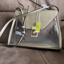 Gianni Bini Crossbody Clear Bag ( Gold )