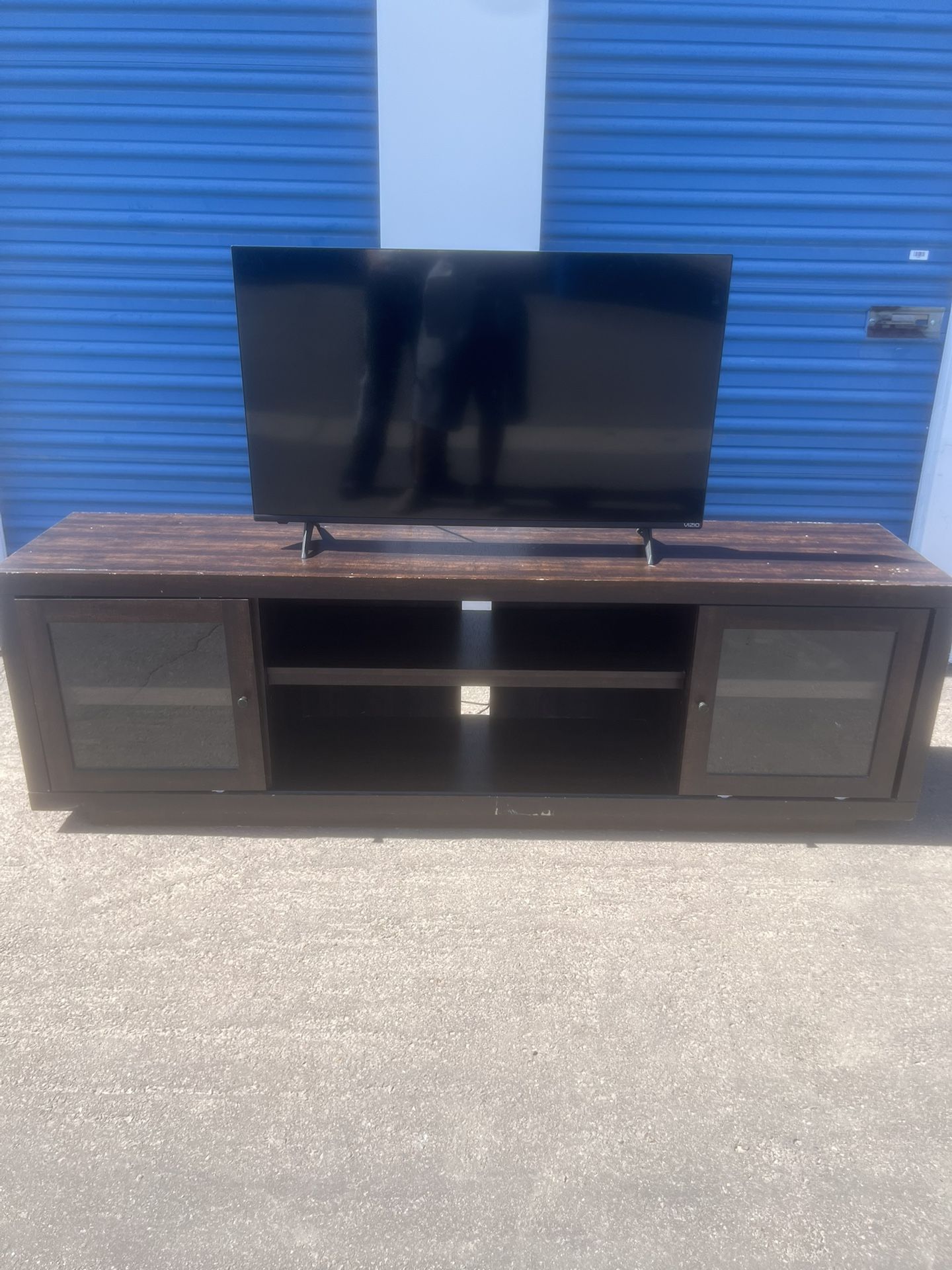 Brown Silk Entertainment Stand