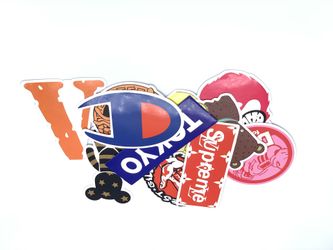 12 Pieces Fashion Logo Vinyl Stickers