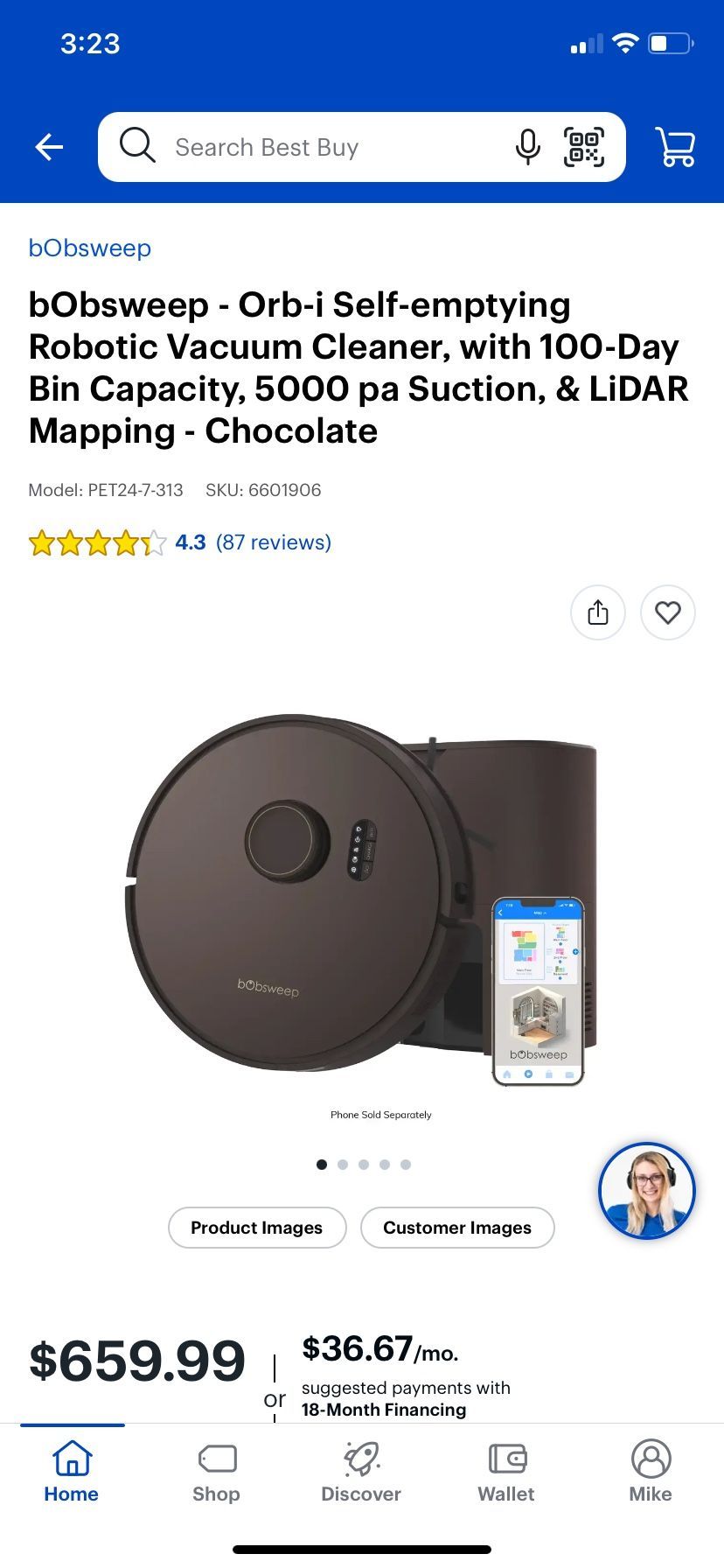 bObsweep - Orb-i Self-emptying Robotic Vacuum Cleaner