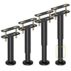 4 Pcs Adjustable Height Bed Support Legs 7.08-12.6 inch, Bed Frame Center Support Legs for Bed Frame/Bed Center Slat/Furniture, Heavy Duty Metal Bed R
