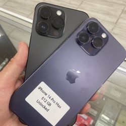 14 Pro Max Unlocked. Cash Or $10 Down W Approval 