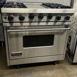 VIKING 36”WIDE DUAL FUEL RANGE STOVE STAINLESS STEEL 