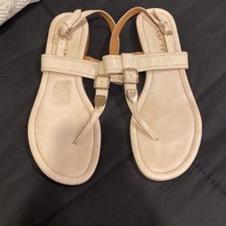 Coach Cream Leather Sandals Size 9.5B