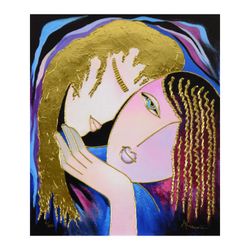 Arbe, "Little Sister" Limited Edition on Canvas with Gold Embellishing, Numbered and Hand Signed with COA.