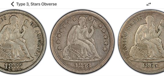 1849 O seated liberty dime