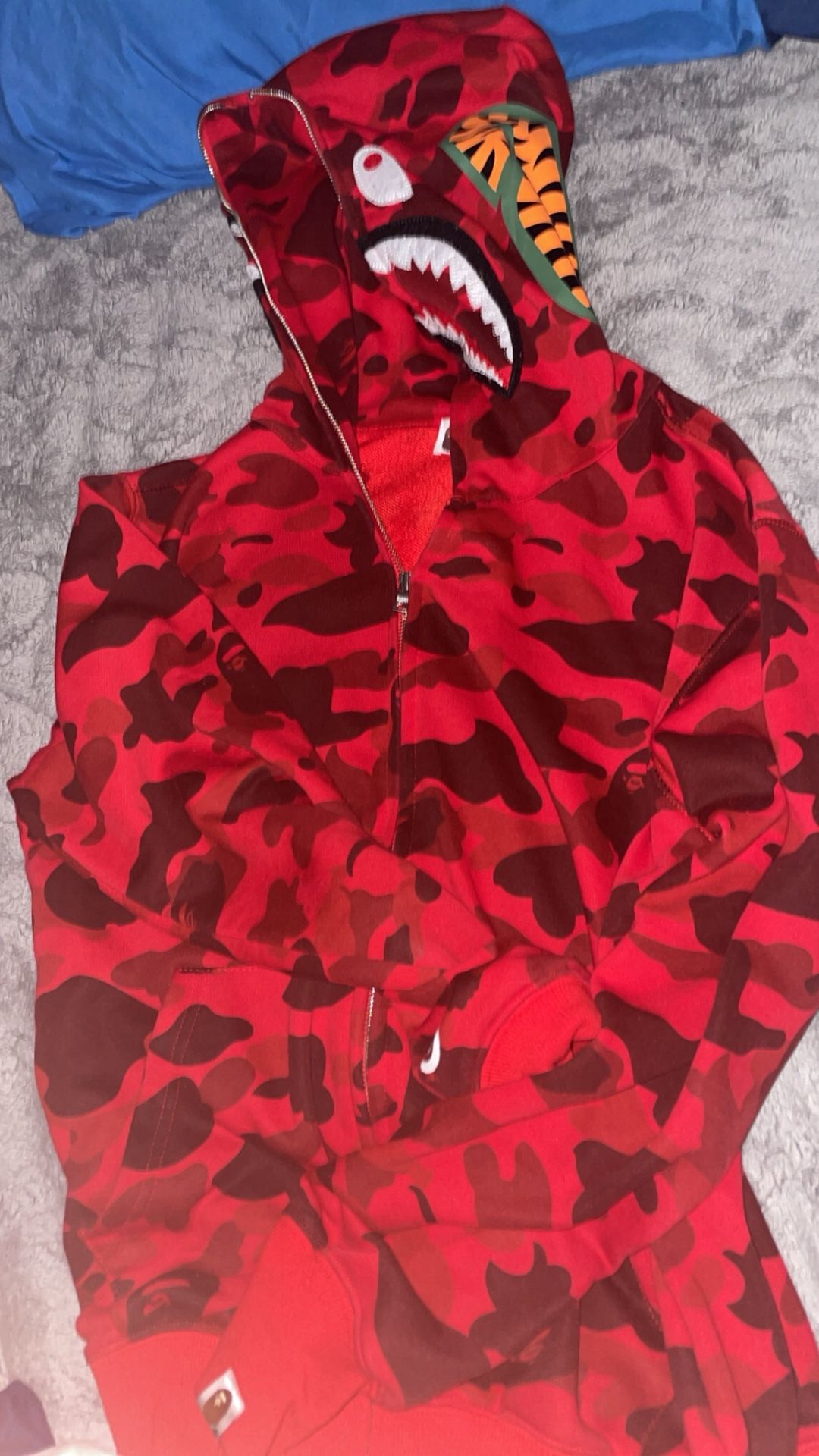 Red Camo Bape Hoodie Size L